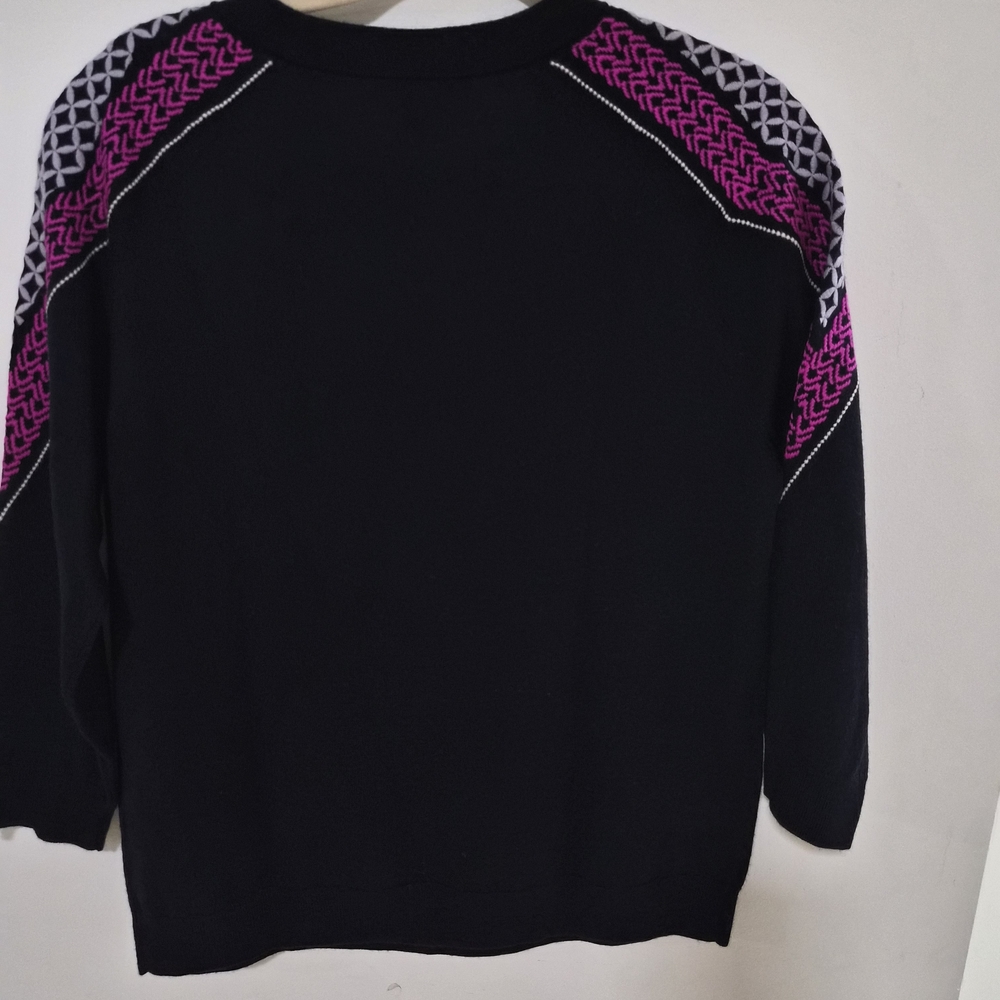 J. Crew Black and Purple Crew Neck Sweater - Picture 5 of 5